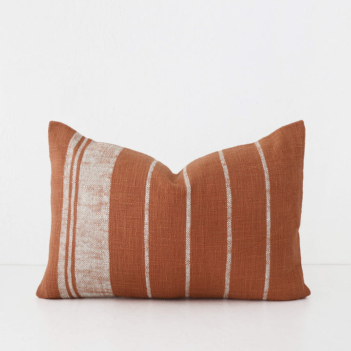 TORRONE CUSHION | NATURAL STRIPE + RUST | 40X60