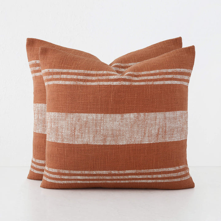 TORRONE CUSHION BUNDLES | NATURAL STRIPE + RUST | 50X50