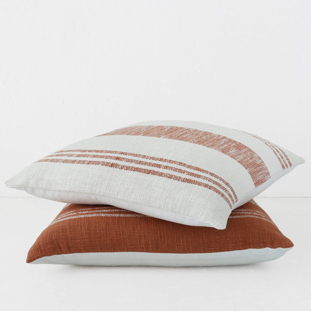 TORRONE CUSHION | NATURAL + RUST COLLECTION | ANGLE STACK