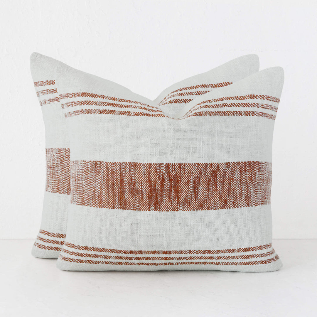 TORRONE CUSHION BUNDLES | RUST STRIPE + NATURAL | 50X50