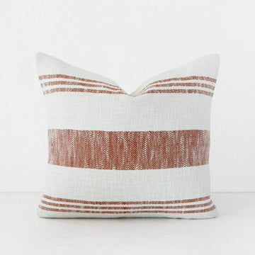 TORRONE CUSHION | RUST STRIPE + NATURAL | 50X50
