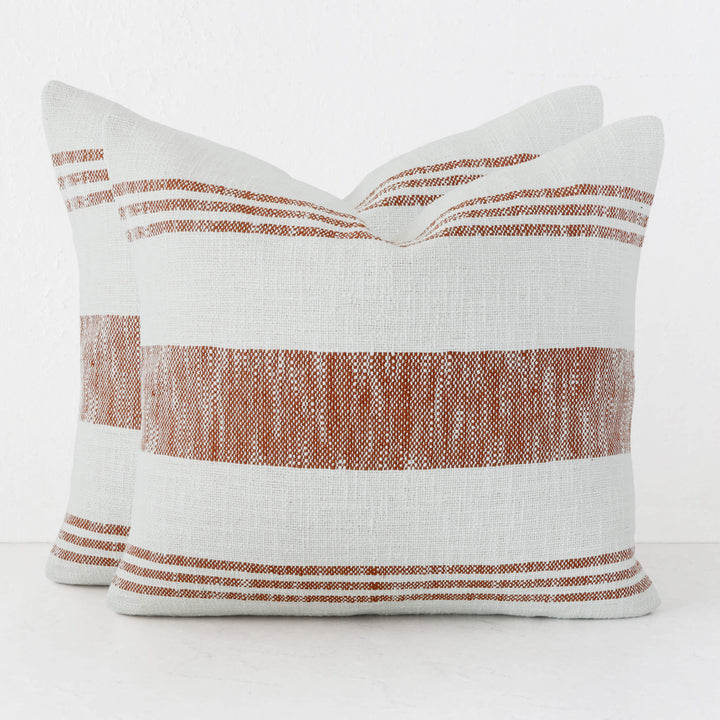 TORRONE CUSHION BUNDLES | RUST STRIPE + NATURAL | 60X60