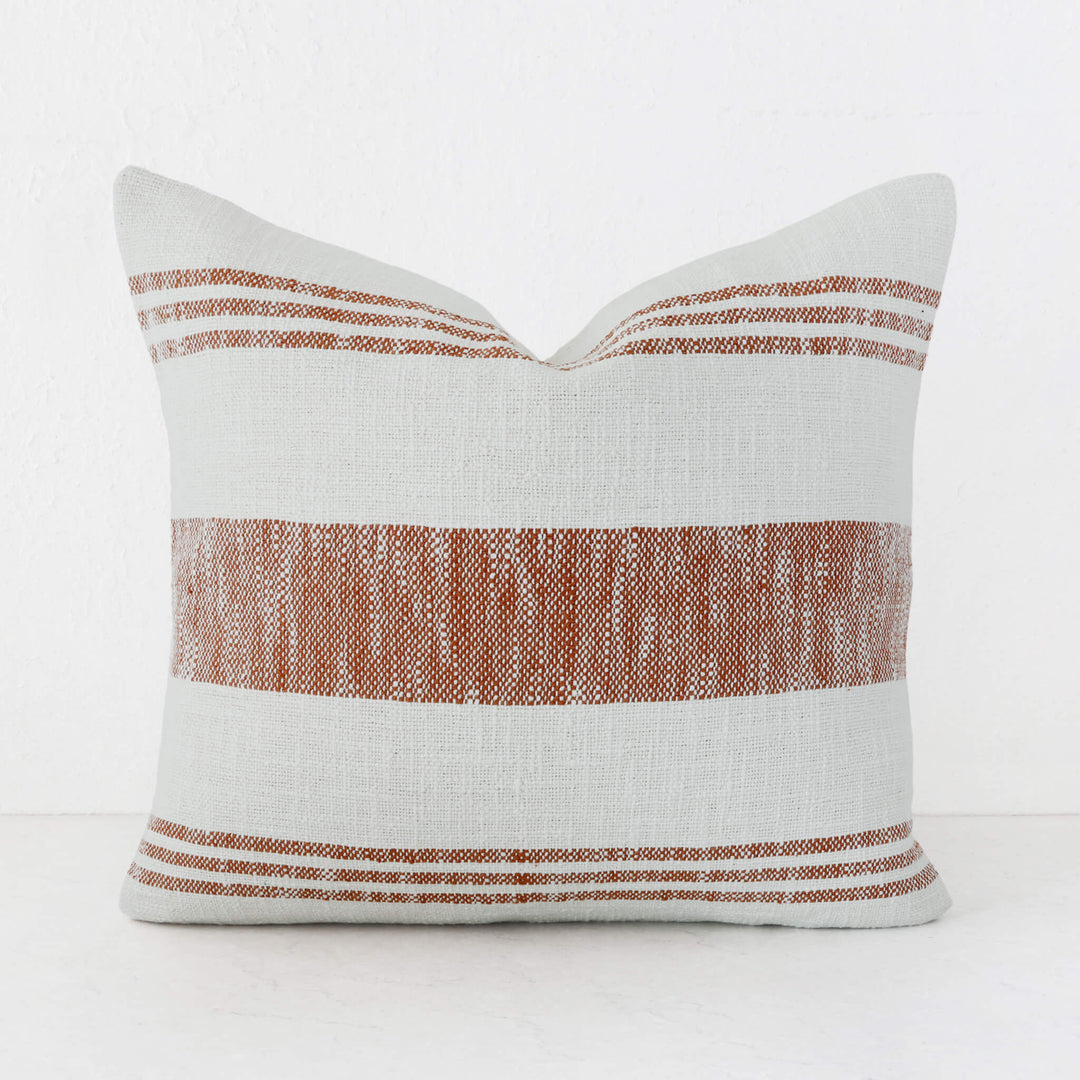 TORRONE CUSHION | RUST STRIPE + NATURAL | 60X60