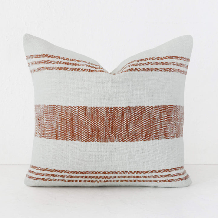 TORRONE CUSHION | RUST STRIPE + NATURAL | 60X60