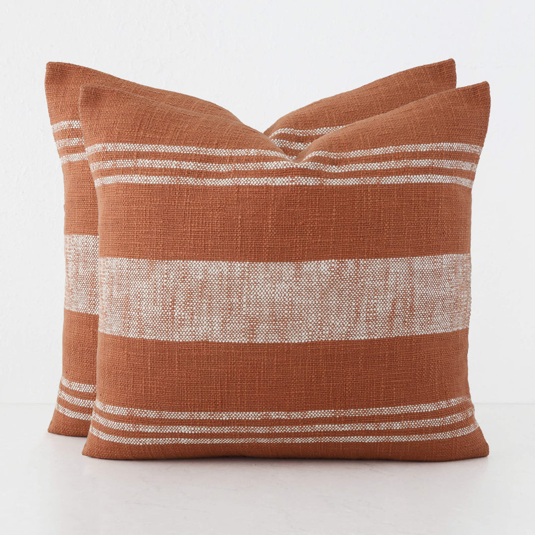 TORRONE CUSHION BUNDLES | NATURAL STRIPE + RUST | 60X60