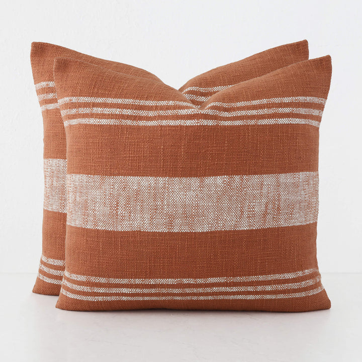 TORRONE CUSHION BUNDLES | NATURAL STRIPE + RUST | 60X60