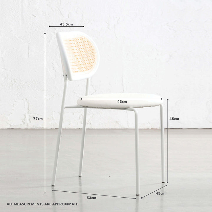 TORSBY INDOOR/OUTDOOR DINING CHAIR  |  WHITE  |  MEASUREMENTS