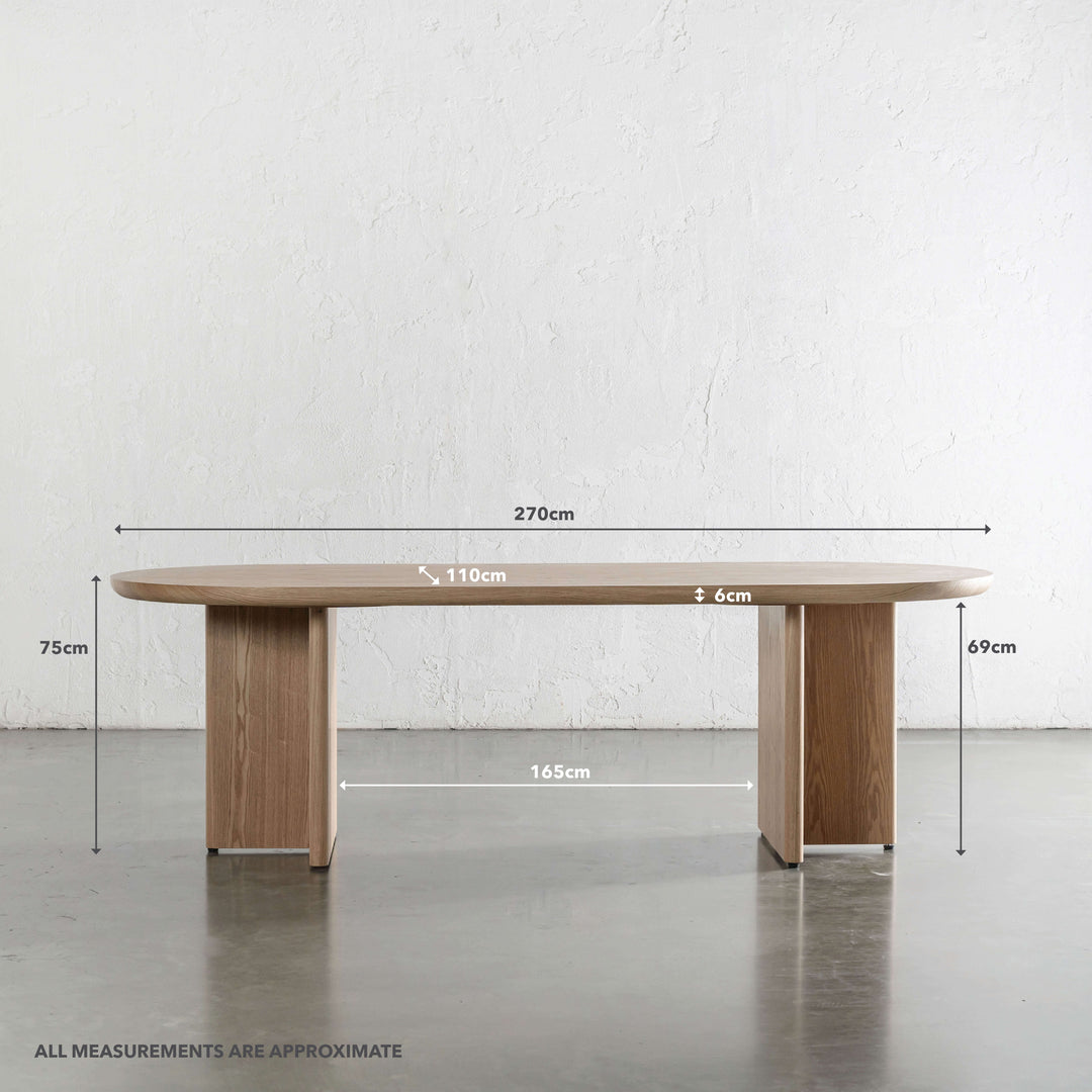 TOULON DINING TABLE  |  270CM  |  BIRCH ASH WOOD GRAIN MEASUREMENTS