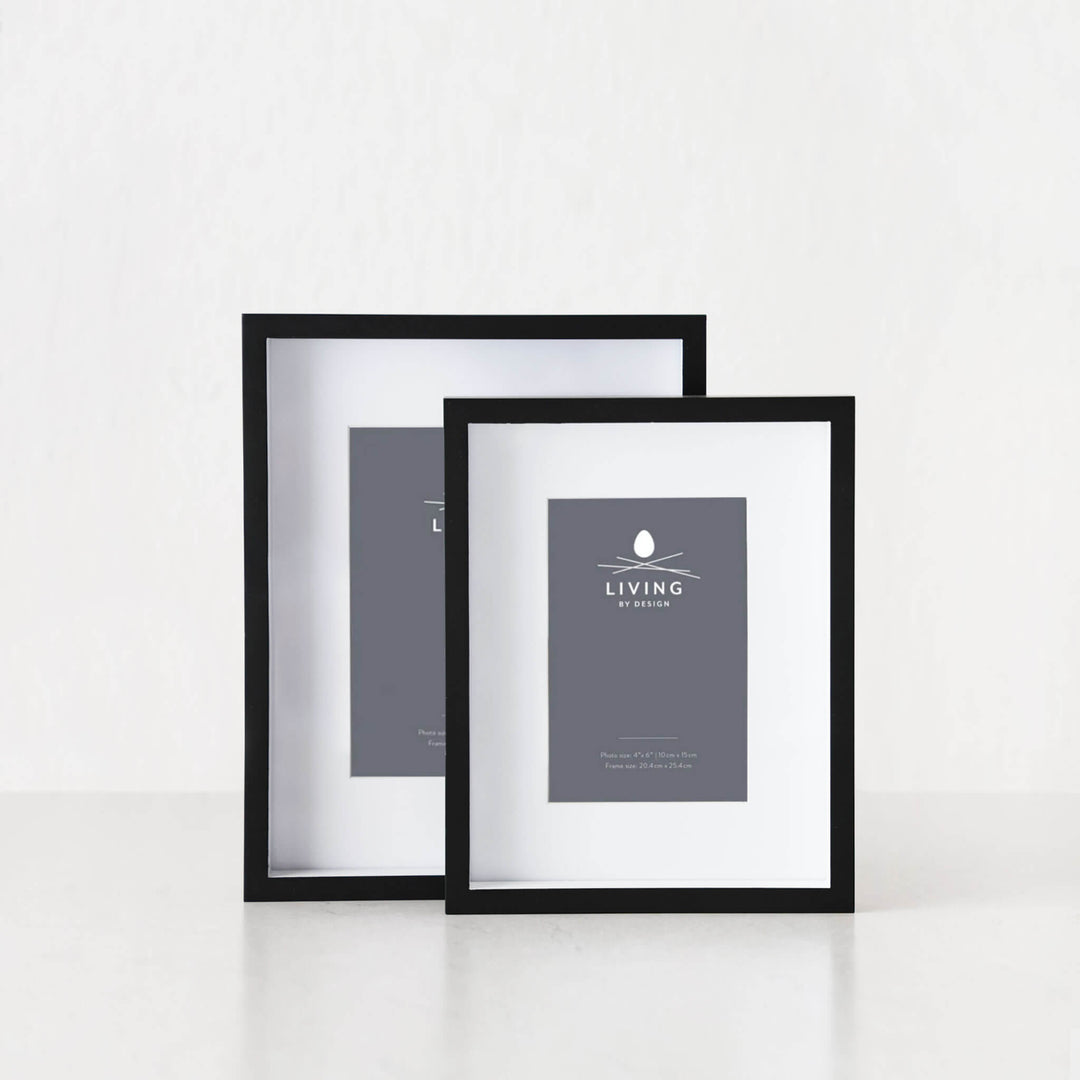 LBD EXCLUSIVE  |  TRENTO BOX PHOTO FRAME BUNDLE X2  |  4X6" + 5X7'  |  BLACK