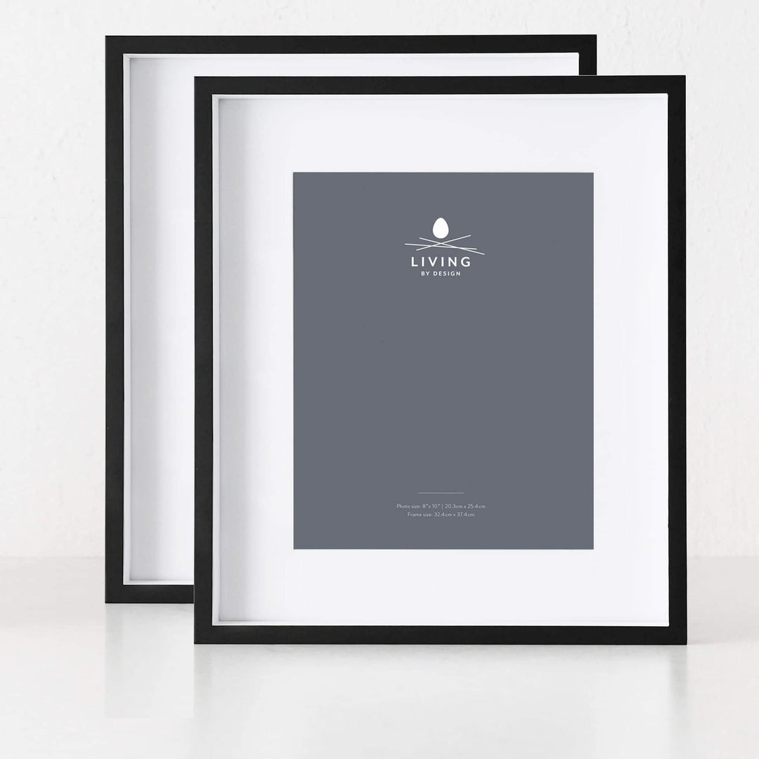 LBD EXCLUSIVE  |  TRENTO BOX PHOTO FRAME BUNDLE X2  |  8X10"  |  BLACK