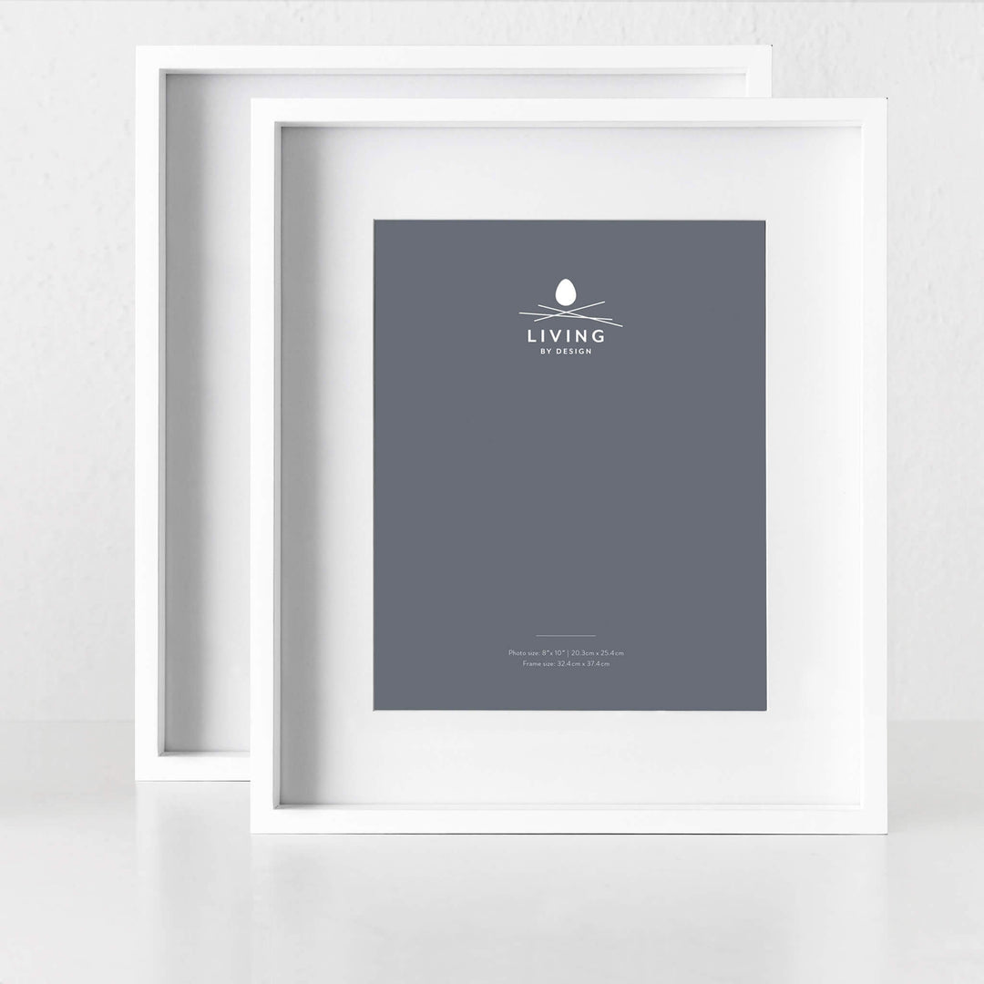 LBD EXCLUSIVE  |  TRENTO BOX PHOTO FRAME BUNDLE X2  |  8X10"  |  WHITE