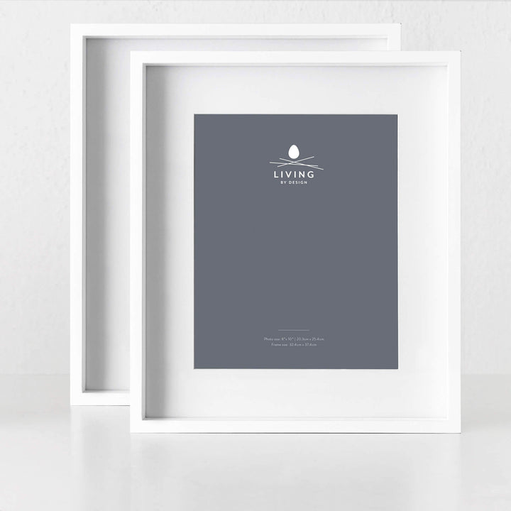 LBD EXCLUSIVE  |  TRENTO BOX PHOTO FRAME BUNDLE X2  |  8X10"  |  WHITE