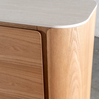TREVELO SIDEBOARD  |  BIRCH ASH WOOD GRAIN  |  TRAVENTINE TUMBLED BEIGE
