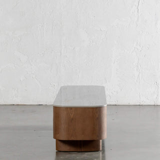 Trevelo Entertainment Unit  |  Walnut Wood Grain  |  Valentina Grigio Ceramica Top