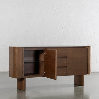 Trevelo Sideboard  |  Walnut Wood Grain  |  Valentina Grigio Ceramica Top