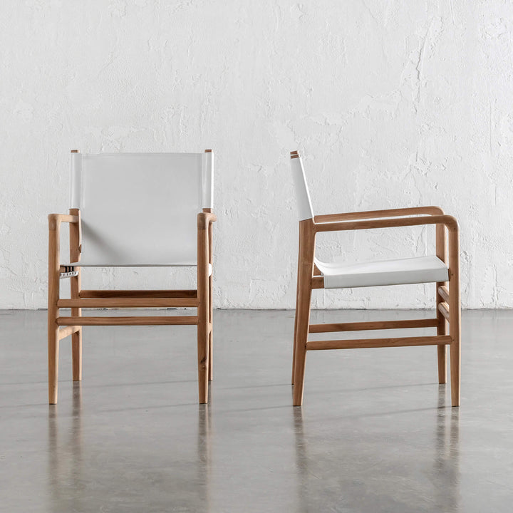 TRIENT LEATHER CARVER CHAIR  |  TERRACE WHITE