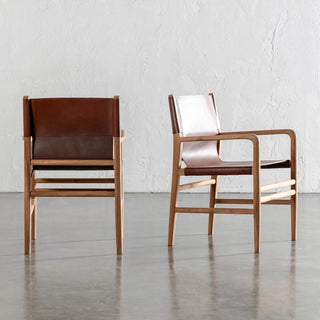 TRIENT LEATHER CARVER CHAIR  |  NUTMEG HUSK