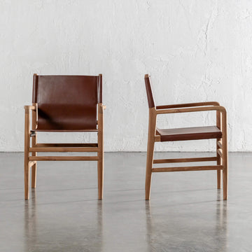 TRIENT LEATHER CARVER CHAIR  |  NUTMEG HUSK
