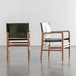 TRIENT LEATHER CARVER CHAIR  |  OLIVE LEAF