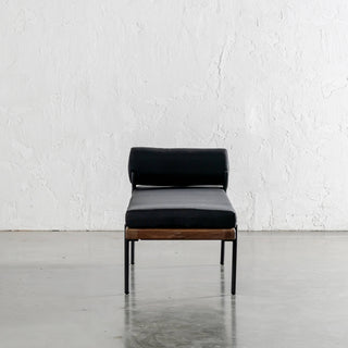 TRIESTE DAYBED BENCH END VIEW  |  NOIR BLACK