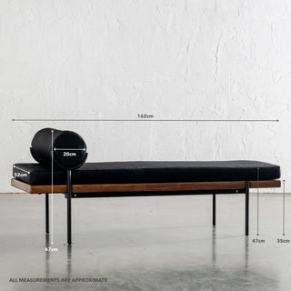 TRIESTE DAYBED BENCH  |  NOIR BLACK | MEASUREMENTS