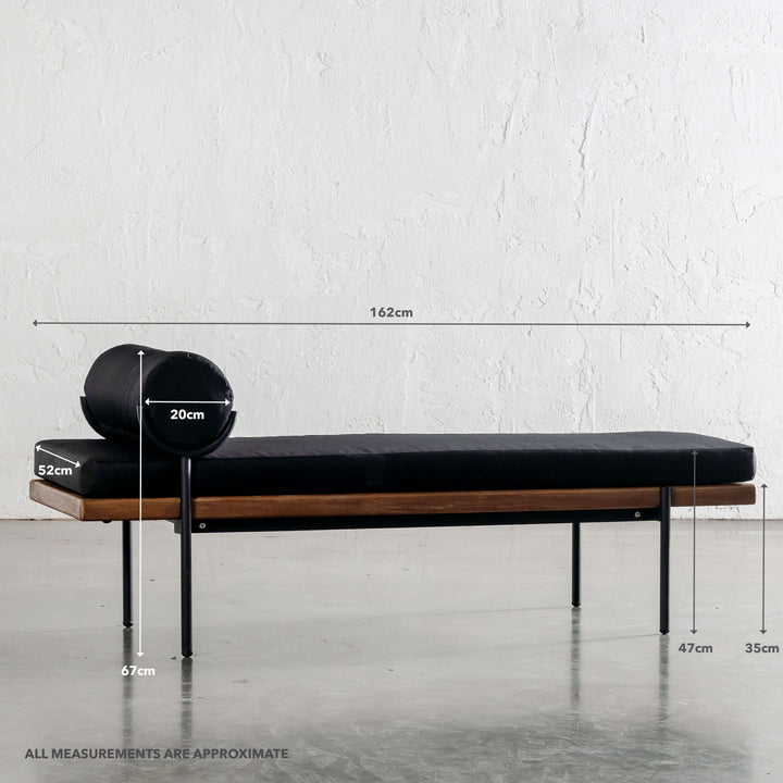 TRIESTE DAYBED BENCH  |  NOIR BLACK | MEASUREMENTS