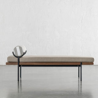 TRIESTE DAYBED BENCH  |  BALSA STONE + WHITE SEASIDE STRIPE