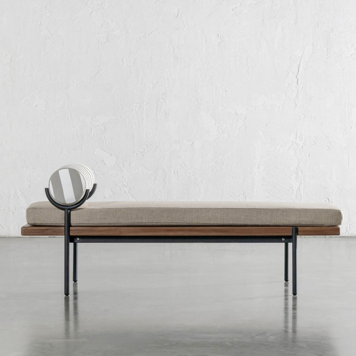 TRIESTE DAYBED BENCH  |  BALSA STONE + WHITE SEASIDE STRIPE