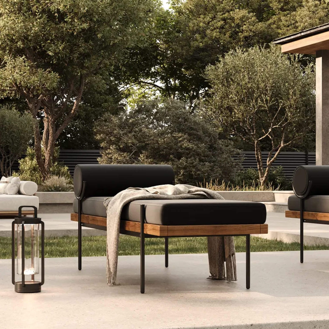 25% LTD SALE  |  TRIESTE DAYBED BENCH  |  NOIR BLACK + TEAK