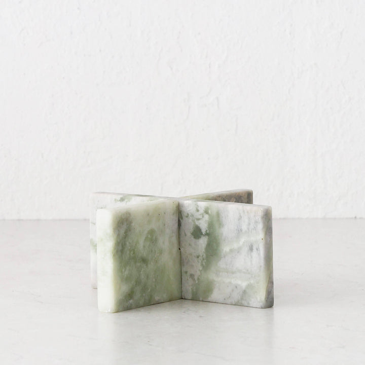 MARX MARBLE SCULPTURE TRIVET  |  17CM  |  GREEN MARBLE