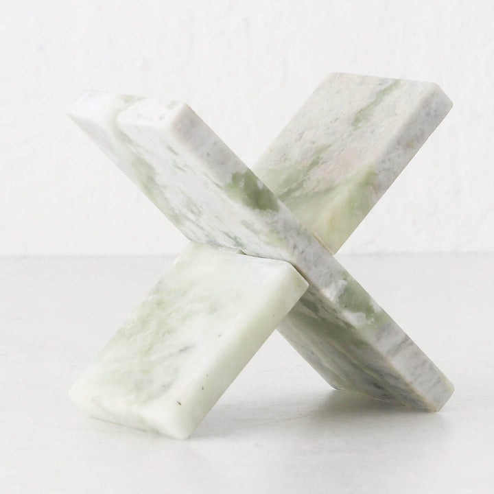 MARX MARBLE SCULPTURE TRIVET  |  17CM  |  GREEN MARBLE