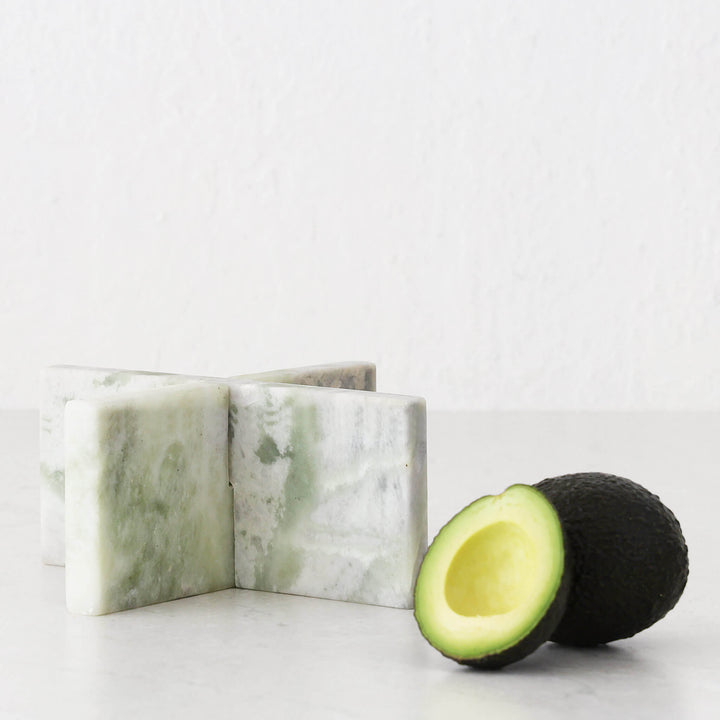 MARX MARBLE SCULPTURE TRIVET  |  17CM  |  GREEN MARBLE