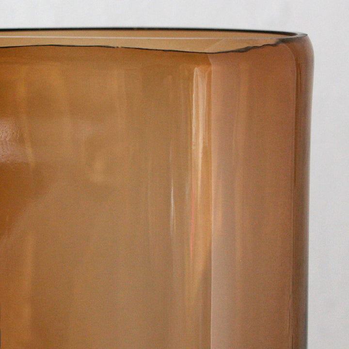 TULLY WAVE GLASS VASE  |  AMBER OPAQUE GLASS  |  LARGE