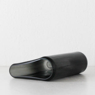 TULLY WAVE GLASS VASE  |  CHARCOAL OPAQUE GLASS  |  MEDIUM