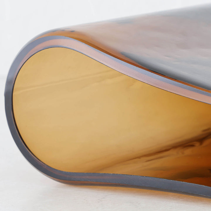LIVING BY DESIGN EXCLUSIVE  |  TULLY GLASS VASE  |  CLOSE UP  |  OPAQUE AMBER GLASS