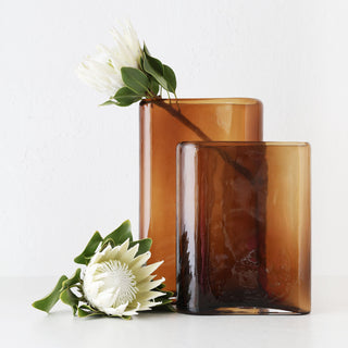 LIVING BY DESIGN EXCLUSIVE  |  TULLY GLASS  |  MEDIUM + LARGE BUNDLE  |  OPAQUE AMBER GLASS