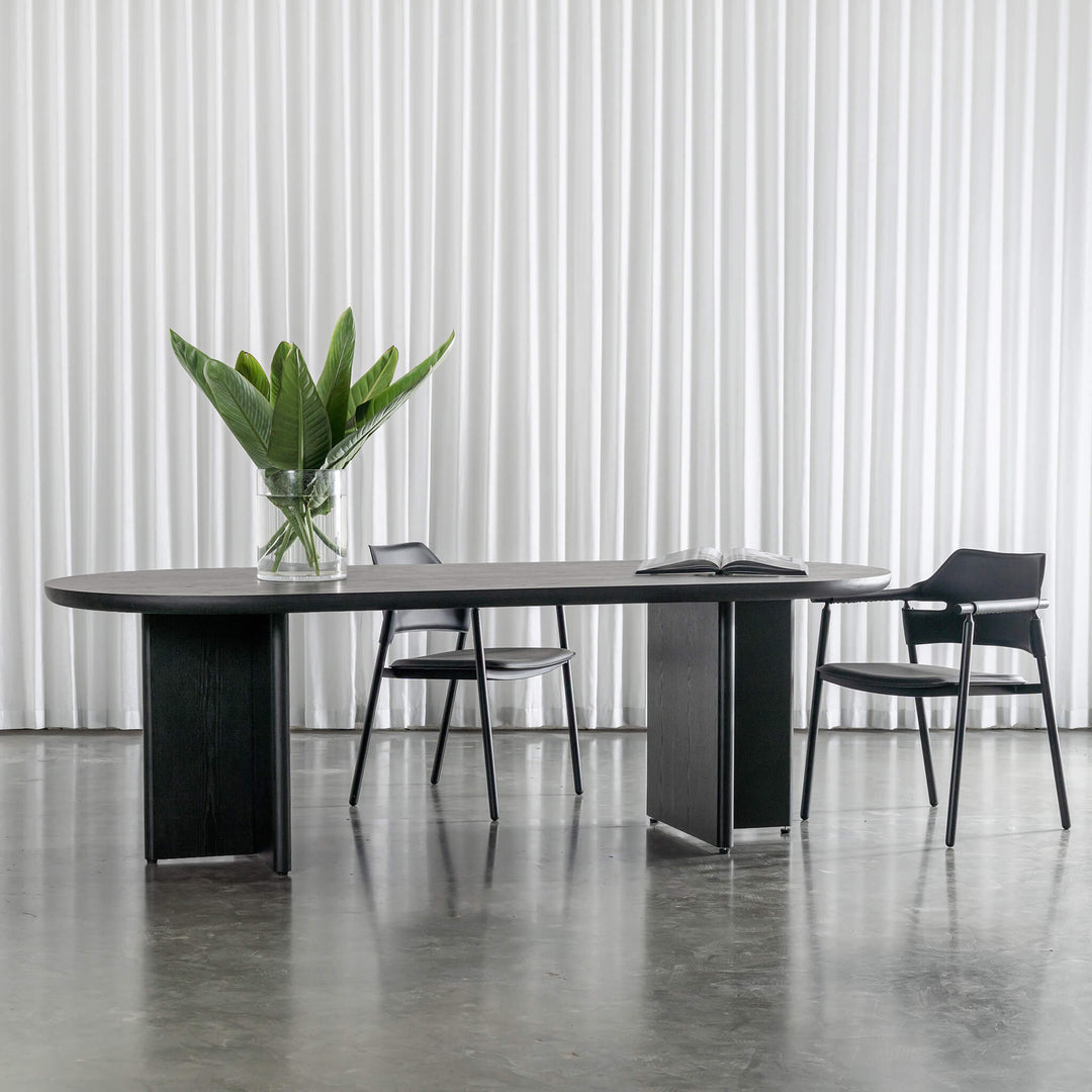 TOULON DINING TABLE  |  240CM + 270CM  |  BLACK NOIR WOOD GRAIN
