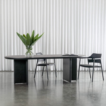 TOULON DINING TABLE  |  240CM + 270CM  |  BLACK NOIR WOOD GRAIN