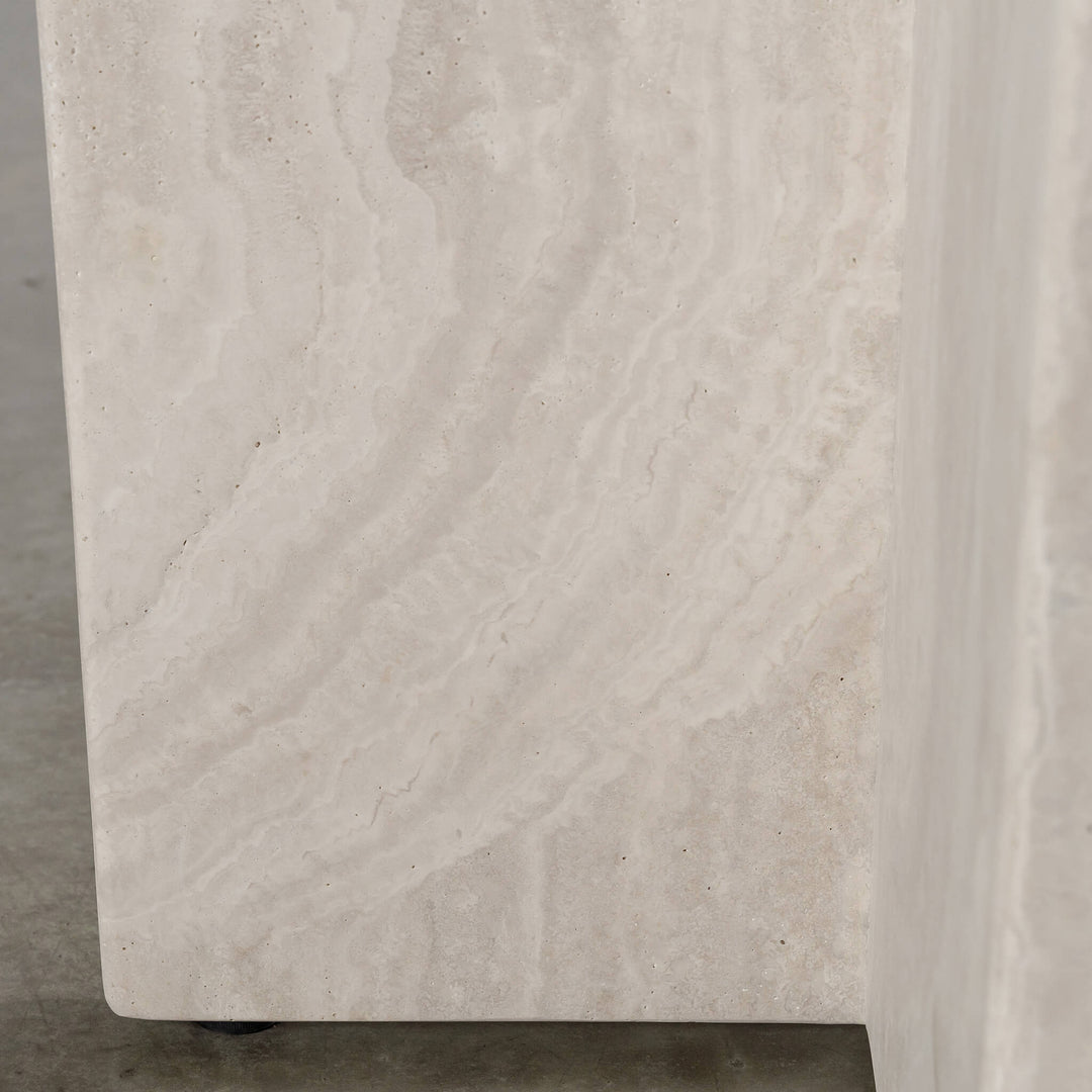 TOULON MARBLE DINING TABLE  |   240CM + 270CM  |  BIRCH ASH WOOD GRAIN  |  CAPIR NUTMEG MARBLE
