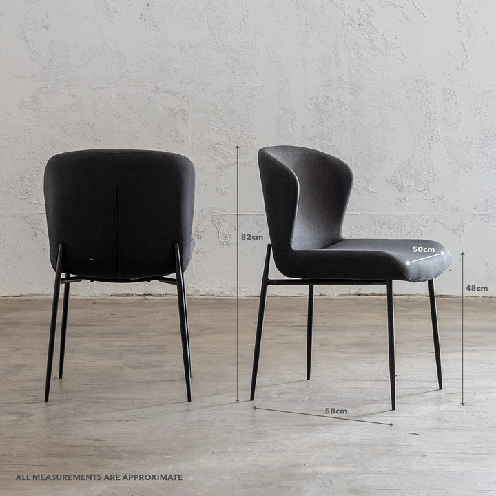 TOURO FABRIC DINING CHAIR  |  DIMENSION DIAGRAM