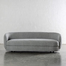 TRAVECY CURVED SOFA  |  PEPPER HAZE WEAVE  |  UNSTYLED