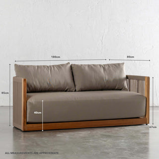 VALLECITO 2.5 SEATER INDOOR/OUTDOOR SOFA  |  BIRCH BARK | MEASUREMENTS