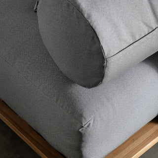 VALLE GRANDE OUTDOOR 2 SEATER SOFA + ARMCHAIR BUNDLE  |  URBANE GREY + TEAK | FABRIC CLOSEUP