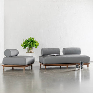 VALLE GRANDE OUTDOOR 2 SEATER SOFA + ARMCHAIR BUNDLE  |  URBANE GREY + TEAK