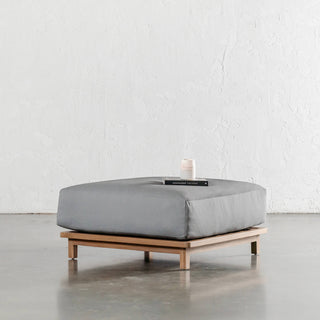 VALLE GRANDE OUTDOOR OTTOMAN  | URBANE GREY + TEAK