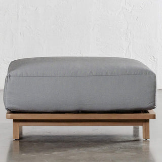 VALLE GRANDE OUTDOOR OTTOMAN  | URBANE GREY + TEAK | BASE CLOSEUP