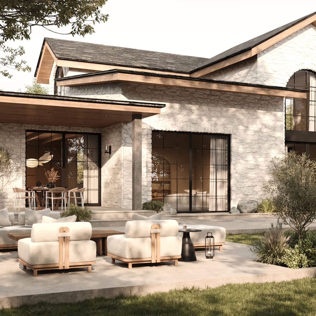 VALLE_GRANDE_OUTDOOR_2_SEATER_SOFA_ARMCHAIR_BUNDLE___TRAVERTINE_FOG_TEAK_back_BORGARO_CERAMICA_OCCASIONAL_TABLES___SET_OF_2___BLACK_NOIR_LIQUORICE_DOLOMITE