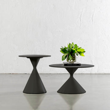 VENARIA OCCASIONAL TABLES  |  SET OF 2  |  BLACK NOIR + LIQUORICE DOLOMITE