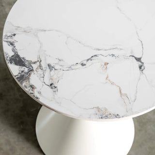 BORGARO OCCASIONAL TABLES  |  SET OF 2  |  GHOST WHITE + ONYX CALCUTTA