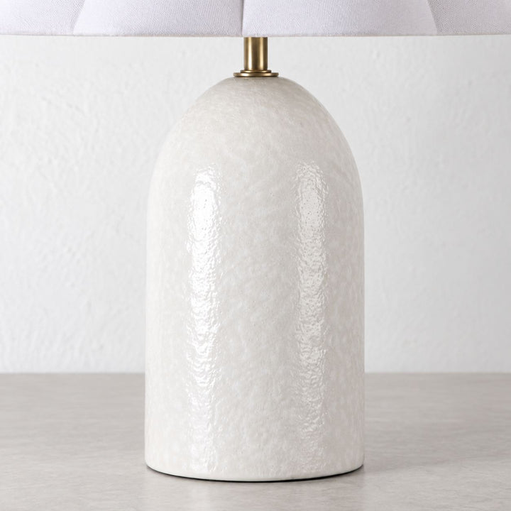 VERDURO TABLE LAMP  |  42CM  |  CERAMICA WHITE + LINEN SHADE